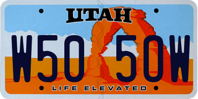 UT license plate W505OW