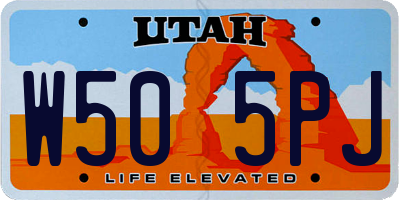 UT license plate W505PJ