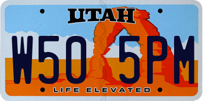 UT license plate W505PM