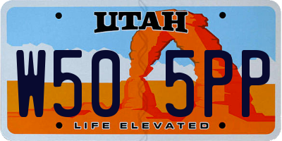 UT license plate W505PP