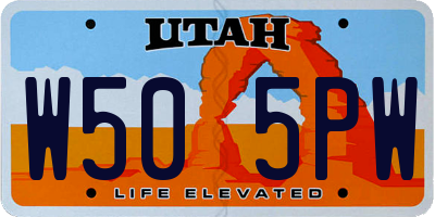 UT license plate W505PW