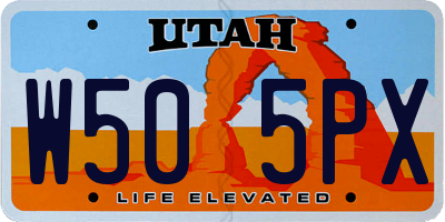 UT license plate W505PX