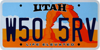 UT license plate W505RV