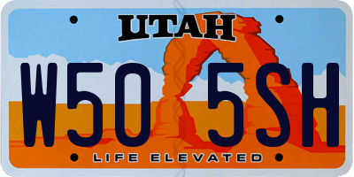 UT license plate W505SH