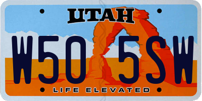 UT license plate W505SW