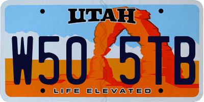 UT license plate W505TB
