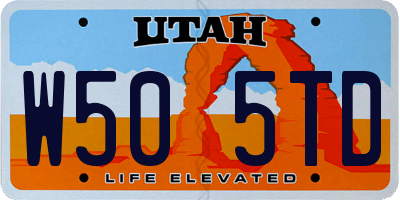 UT license plate W505TD