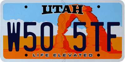 UT license plate W505TF