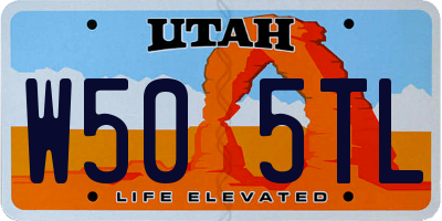 UT license plate W505TL