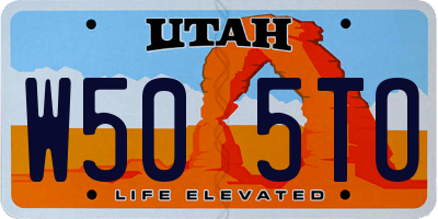 UT license plate W505TO