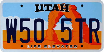 UT license plate W505TR