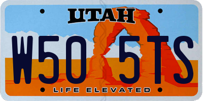 UT license plate W505TS