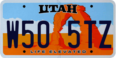 UT license plate W505TZ