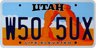 UT license plate W505UX