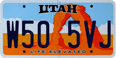 UT license plate W505VJ