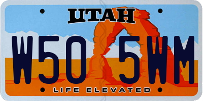 UT license plate W505WM