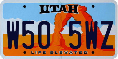 UT license plate W505WZ