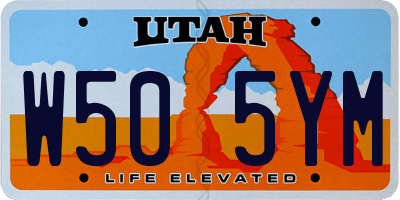 UT license plate W505YM