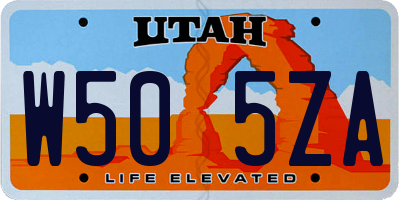 UT license plate W505ZA