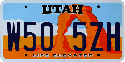 UT license plate W505ZH