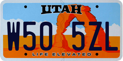 UT license plate W505ZL