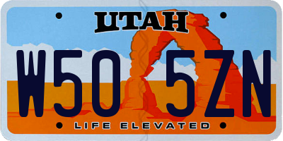 UT license plate W505ZN