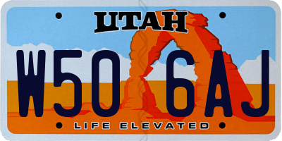 UT license plate W506AJ