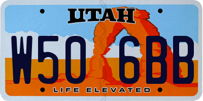 UT license plate W506BB
