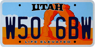 UT license plate W506BW