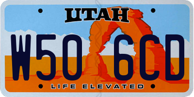 UT license plate W506CD