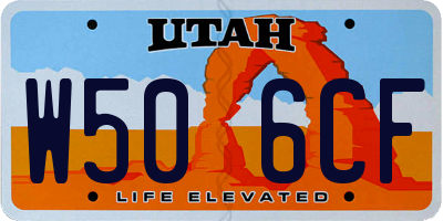 UT license plate W506CF