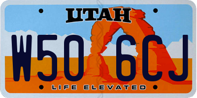 UT license plate W506CJ