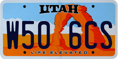 UT license plate W506CS