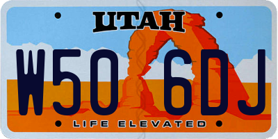 UT license plate W506DJ