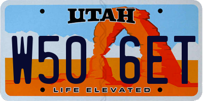 UT license plate W506ET