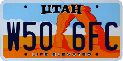 UT license plate W506FC