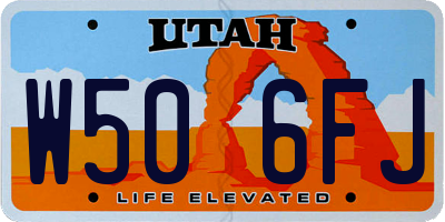 UT license plate W506FJ
