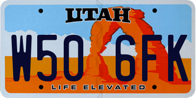 UT license plate W506FK