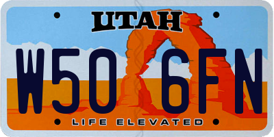UT license plate W506FN