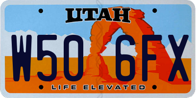 UT license plate W506FX