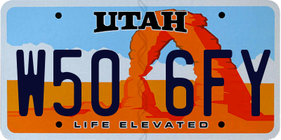 UT license plate W506FY
