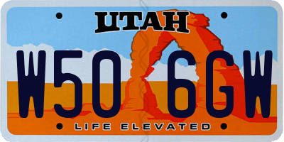 UT license plate W506GW