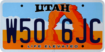 UT license plate W506JC