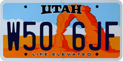UT license plate W506JF