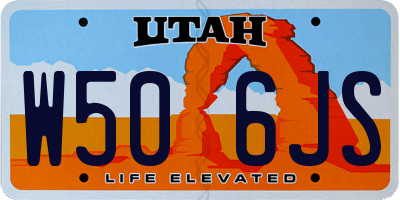 UT license plate W506JS