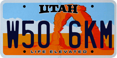 UT license plate W506KM