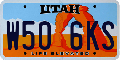 UT license plate W506KS