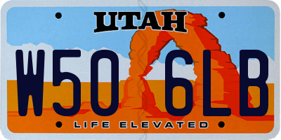 UT license plate W506LB