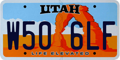 UT license plate W506LF