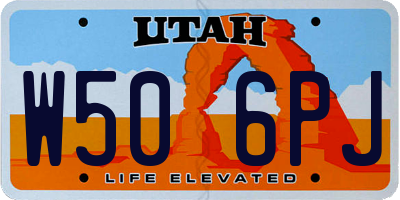 UT license plate W506PJ